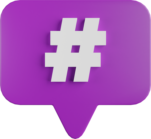 3D Hashtag